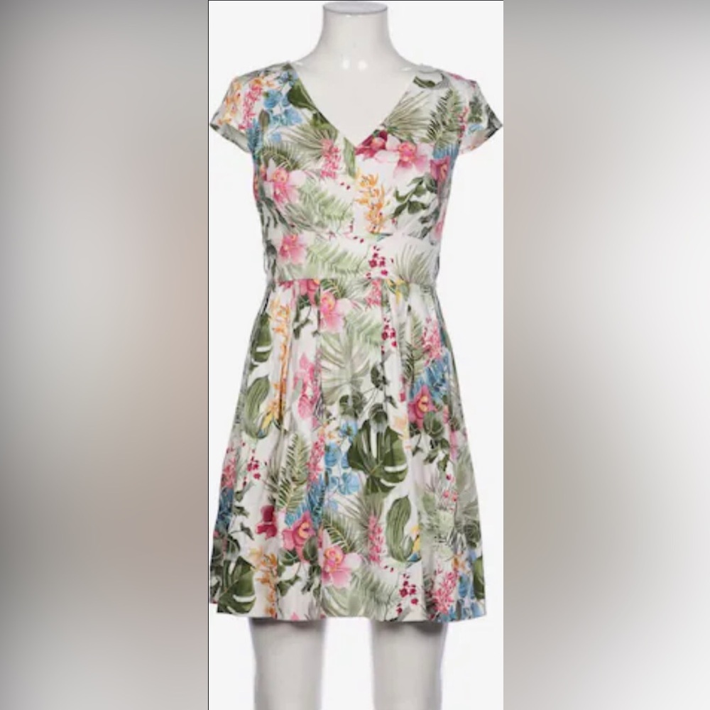White multicolored floral dress